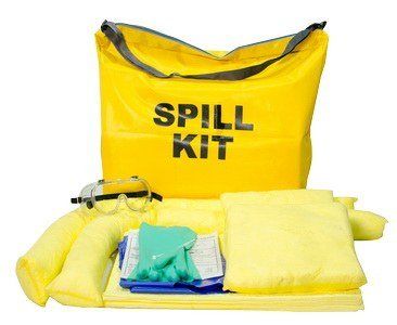 45 Litre Oil and Fuel Spill Kit in Yellow Shoulder Bag for Petrol Hydraulic Oil Perfect for Garages Diesel Workshops or in the Field 